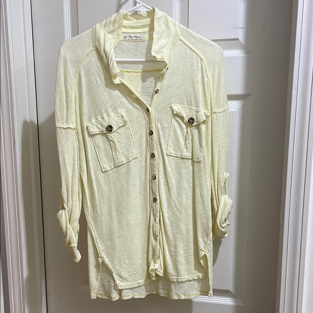 We The Free Cream Button-Up Tunic